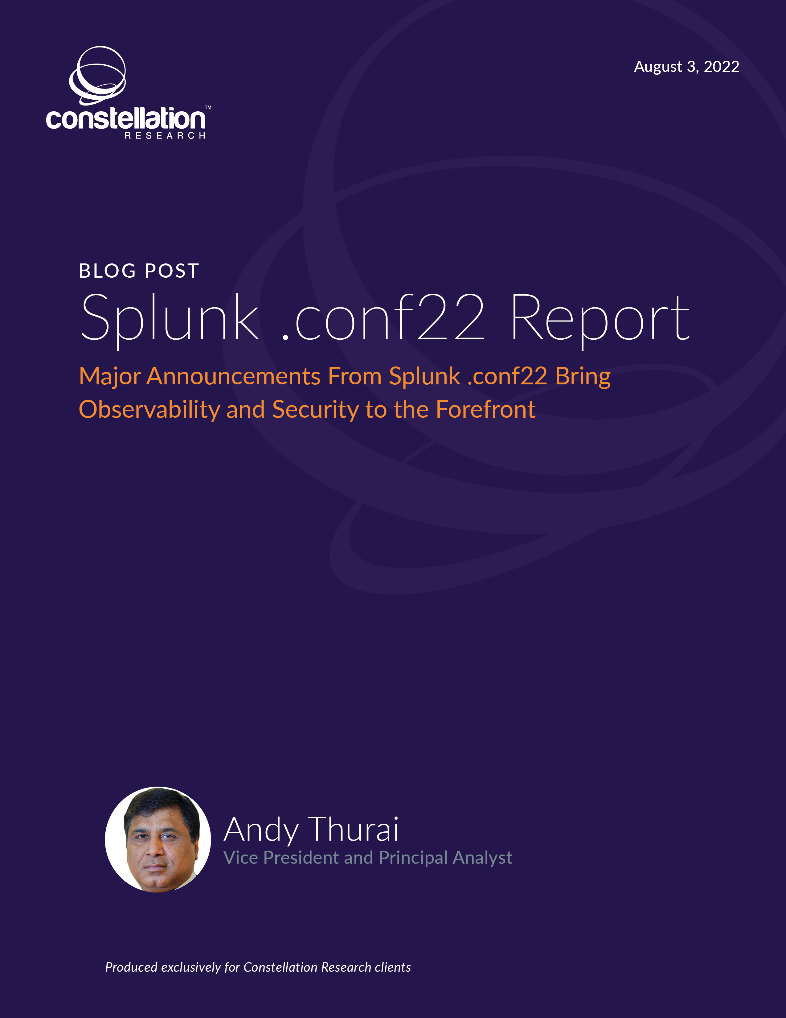 Splunk .conf22 Report Constellation Research Inc.